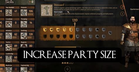 Increased the Custom Battle army <strong>size</strong> maximum to 1000 vs 1000. . Bannerlord party size cheat